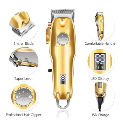 Premium Verzorgingsset voor Haar en Baard – 3-in-1 Draadloze Trimmer