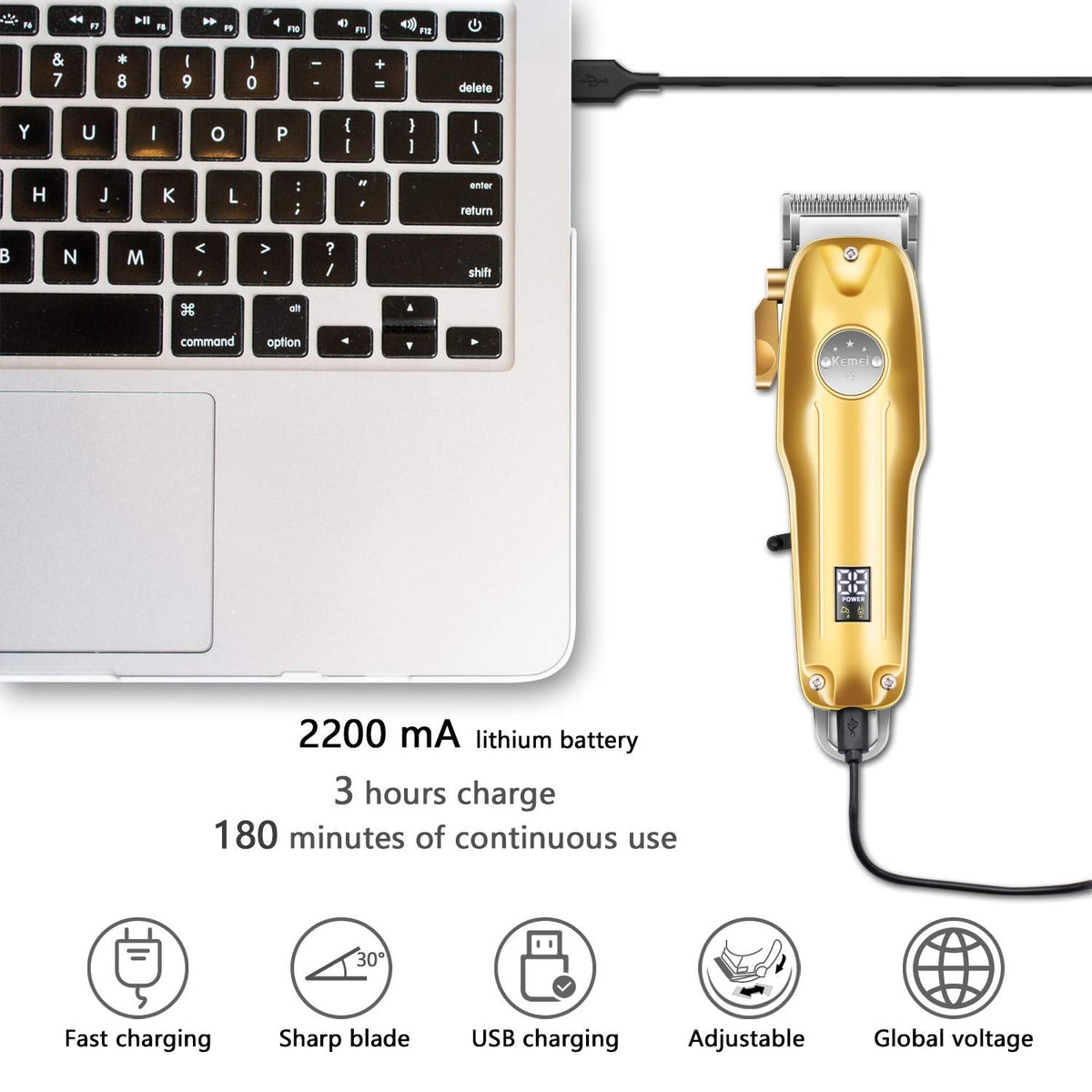 Premium Verzorgingsset voor Haar en Baard – 3-in-1 Draadloze Trimmer