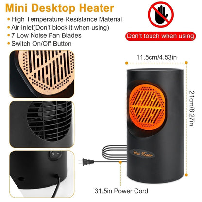 Compacte Spiraal Bureauverwarmer 300W – Draagbare Snelle Verwarming