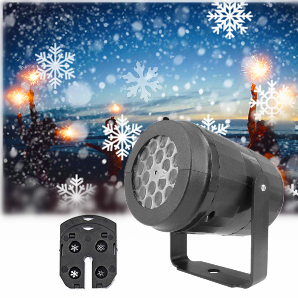 LED Kerst Projector Sneeuwvlok Lichtshow – Waterdichte Buitenlamp met 16 Patronen