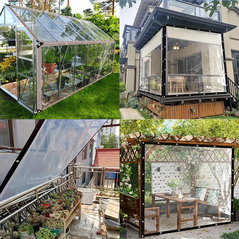 Helder weerbestendig beschermzeil voor tuin, patio en buitengebruik