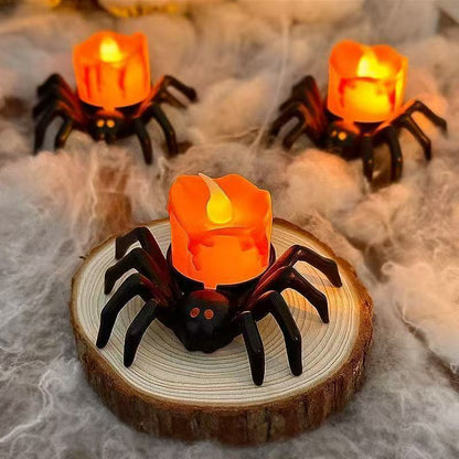 Halloween Decoratie – Spinrug Ornament met Kaars- en Oogbaldesigns