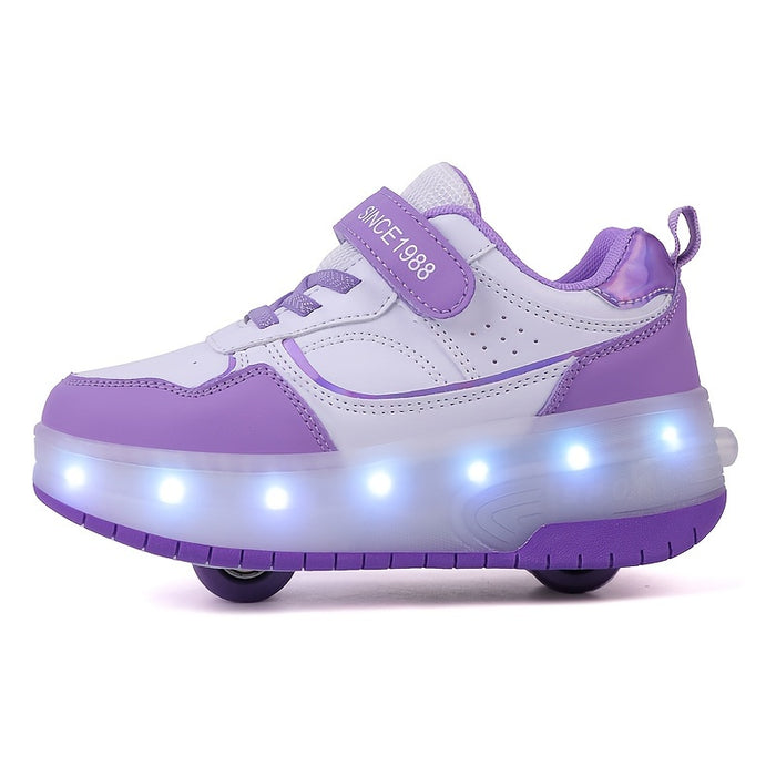LightGlide Kindersneakers – LED Schoenen met Uitschuifbare Wieltjes