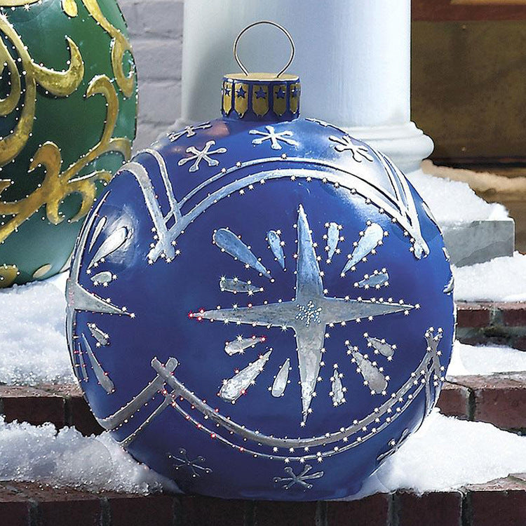 Feestelijke Opblaasbare Buitenbal 60 cm – Weerbestendige PVC Kerstdecoratie