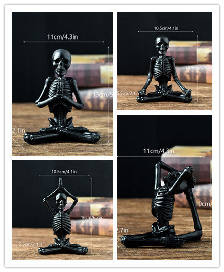 Halloween Beeldje – Resin Ornament in Vintage Wit of Zwart