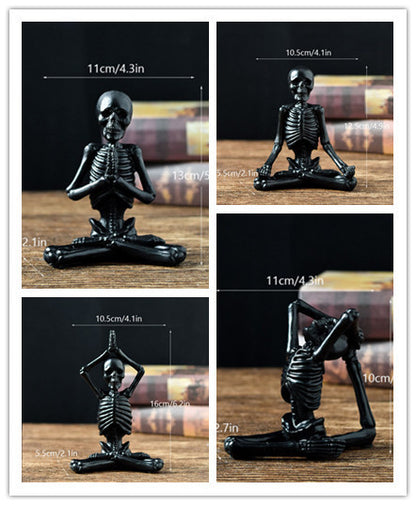 Halloween Beeldje – Resin Ornament in Vintage Wit of Zwart
