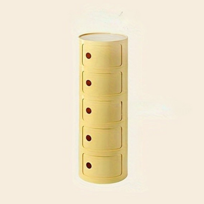 Ronde Nachtkast met Kunststof Lades en Modern Design