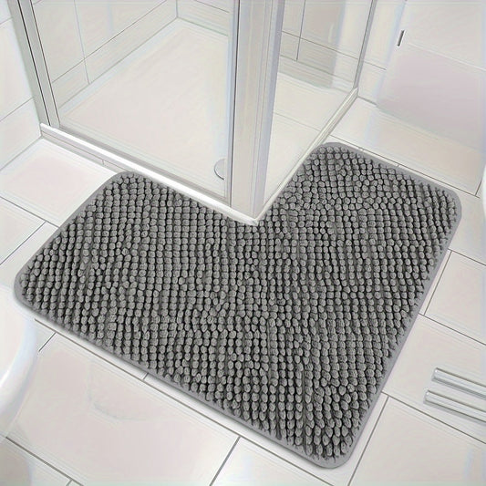 HoekZacht L-vormige Douchemat – Pluche Antislip Badmat met Hoog Absorptievermogen