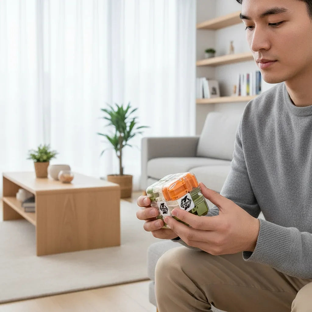 Denkbaan Puzzelkubus met Doolhof en Metalen Bal voor Focus