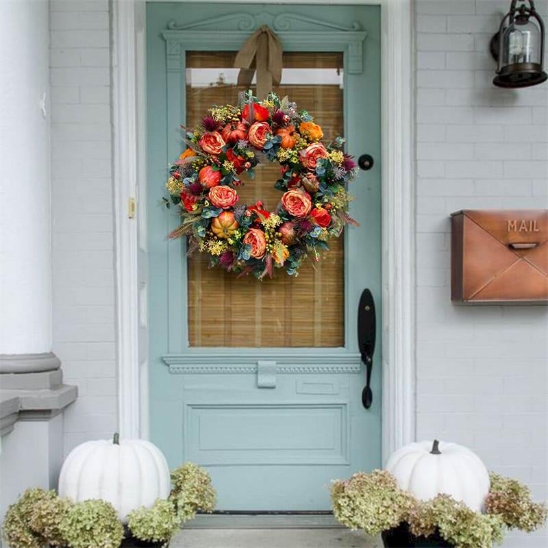Deurkrans Herfst | Handgemaakt | Pioen & Pompoen Design | Voor Binnen & Buiten