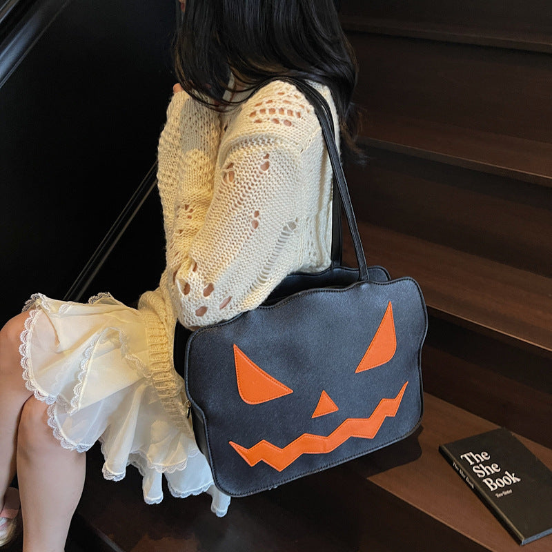 Halloween Messenger Bag – Schoudertas in Zwarte en Oranje Griezelstijl