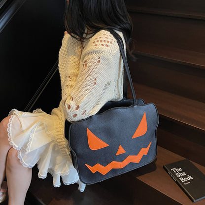Halloween Messenger Bag – Schoudertas in Zwarte en Oranje Griezelstijl