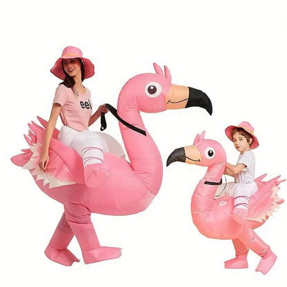 Opblaasbaar Flamingo Kostuum voor Volwassenen