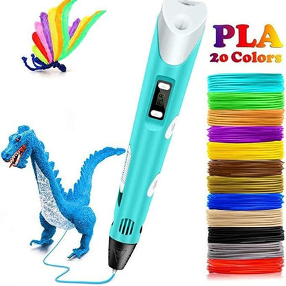 KleurPunt 3D Pen – Creatieve Tekenpen voor Kinderen met 20 Kleuren Filament