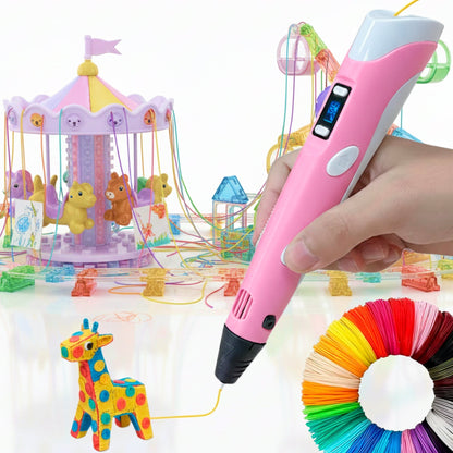 Geartech 3D Printpen met Verstelbare Snelheid & 50 m Kleurenfilament Set