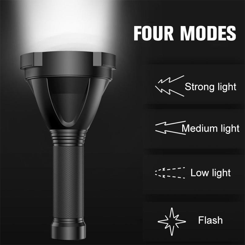Professionele High-Performance LED-Zaklamp met Actieve Koeling | 100.000 Lumen | 2.350m Bereik | 18x CREE XHP70.2 | OLED-Display | IP68