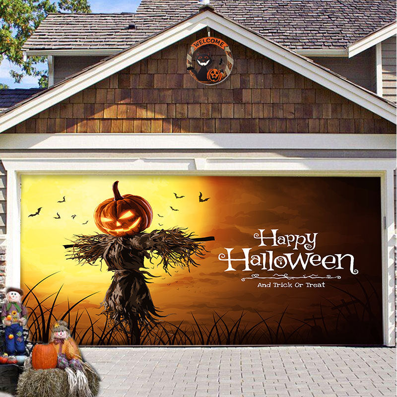 Halloween Garagedeur Decoratie Banner - Griezelige Sfeer in Minuten