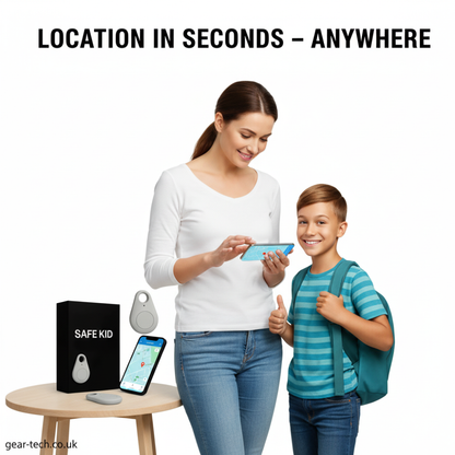 Kindveiligheid GPS-Locator met SOS-Functie – Waterdicht, Real-Time Tracking & Gratis App