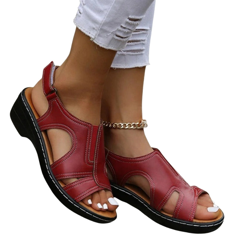 Kaia Wedge-Sandalen met Enkelband – Comfort & Elegantie voor Dagelijks Gebruik