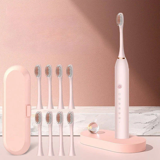 SonicPure Oplaadbare Tandenborstel – Fluisterstil, Krachtig & Inclusief 8 Opzetborstels