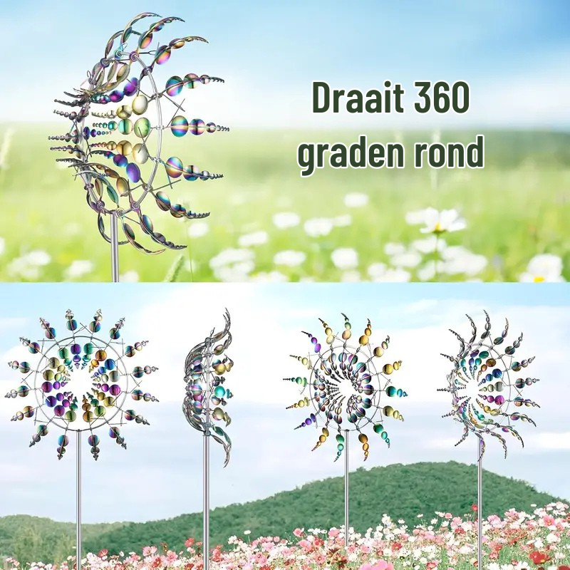 ZonneSchijn Windspinner – Weerbestendig Metalen Tuindecoratie Kunstwerk