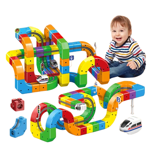 Creatieve Spoorbouwer 3D Trein Bouwset voor Kinderen met Oplaadbare Trein