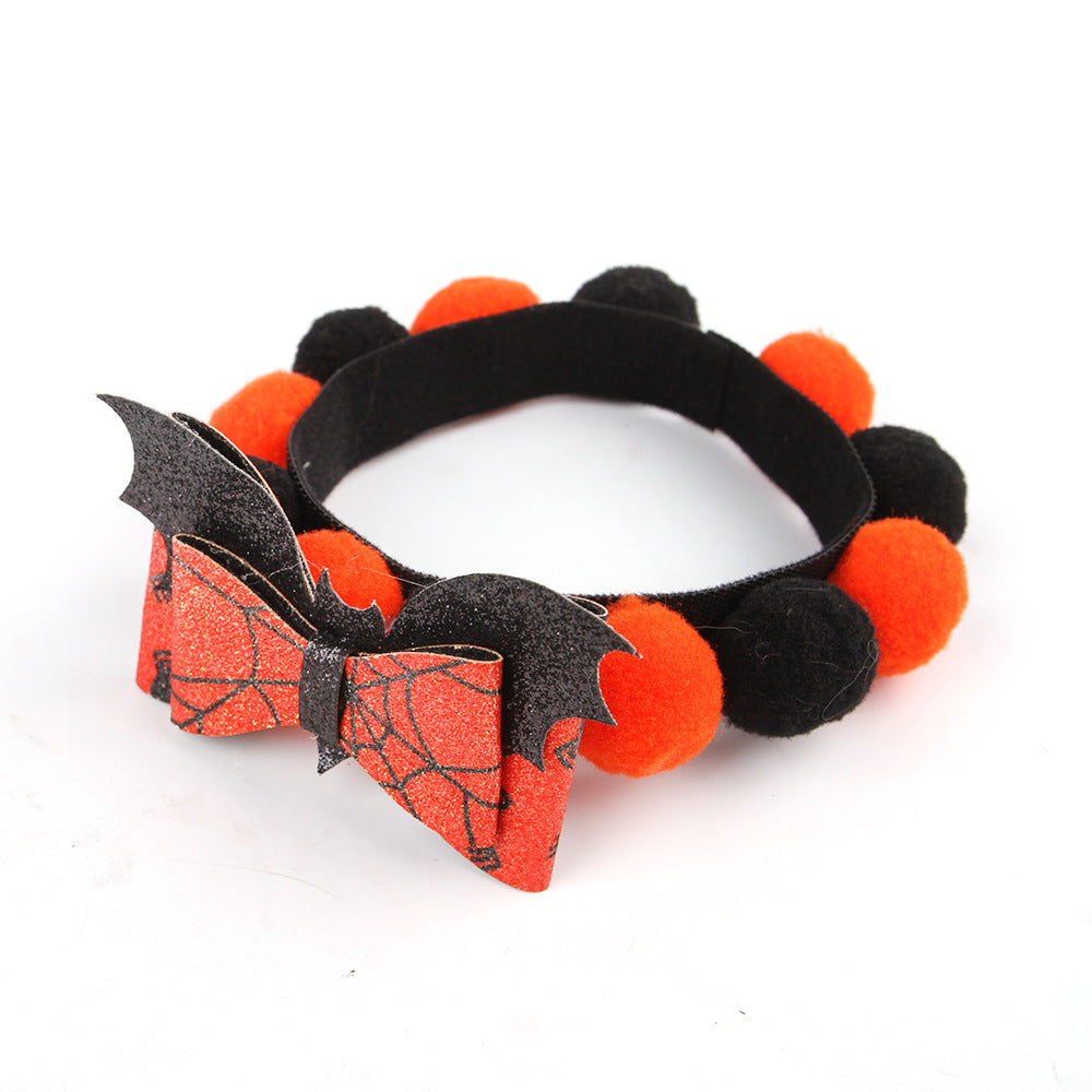 Halloween Huisdier Halsband – Verstelbare Honden en Katten Kraag met Pompoen en Schedel Designs