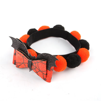 Halloween Huisdier Halsband – Verstelbare Honden en Katten Kraag met Pompoen en Schedel Designs