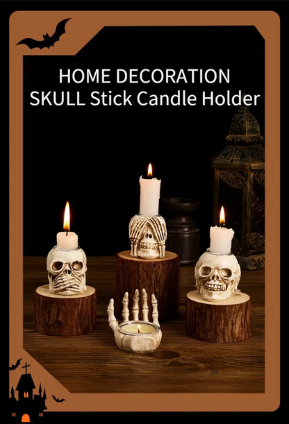 Gotische Schedelkandelaar Set - 3-delige Halloween Decoratie