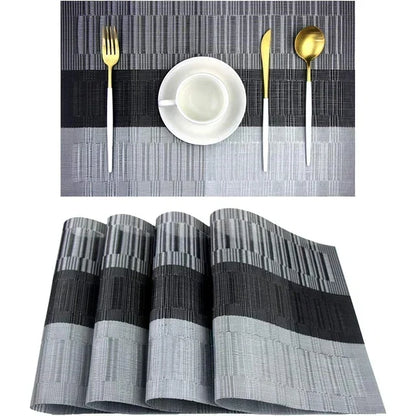 Geweven PVC Tafelsets met Hittebestendigheid - Set van 4 Wasbare Placemats