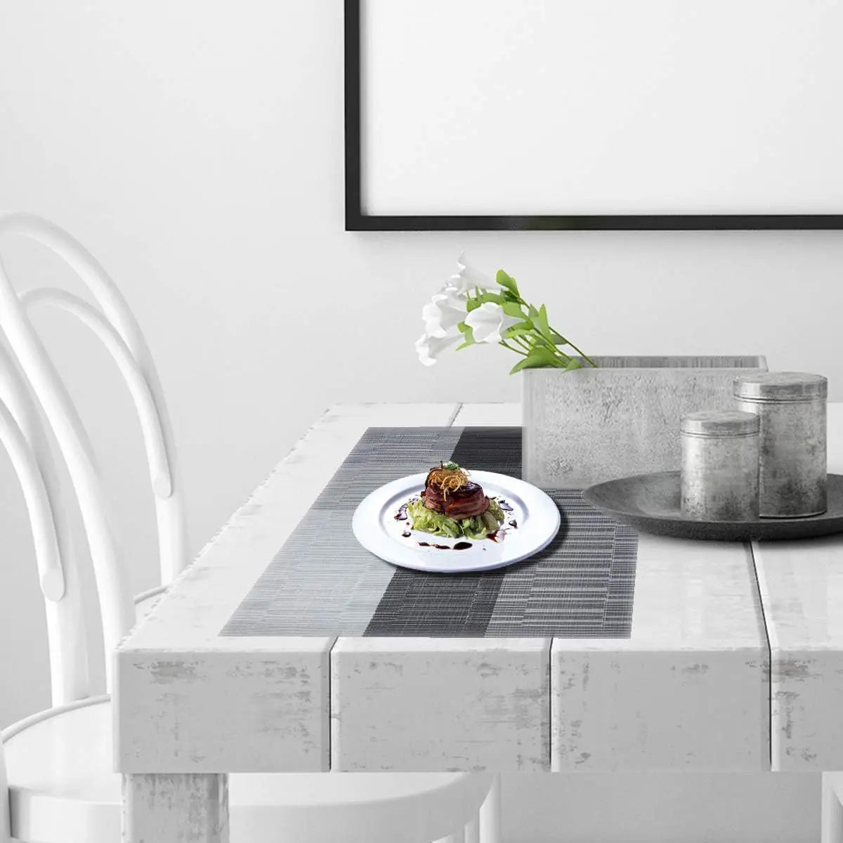Geweven PVC Tafelsets met Hittebestendigheid - Set van 4 Wasbare Placemats