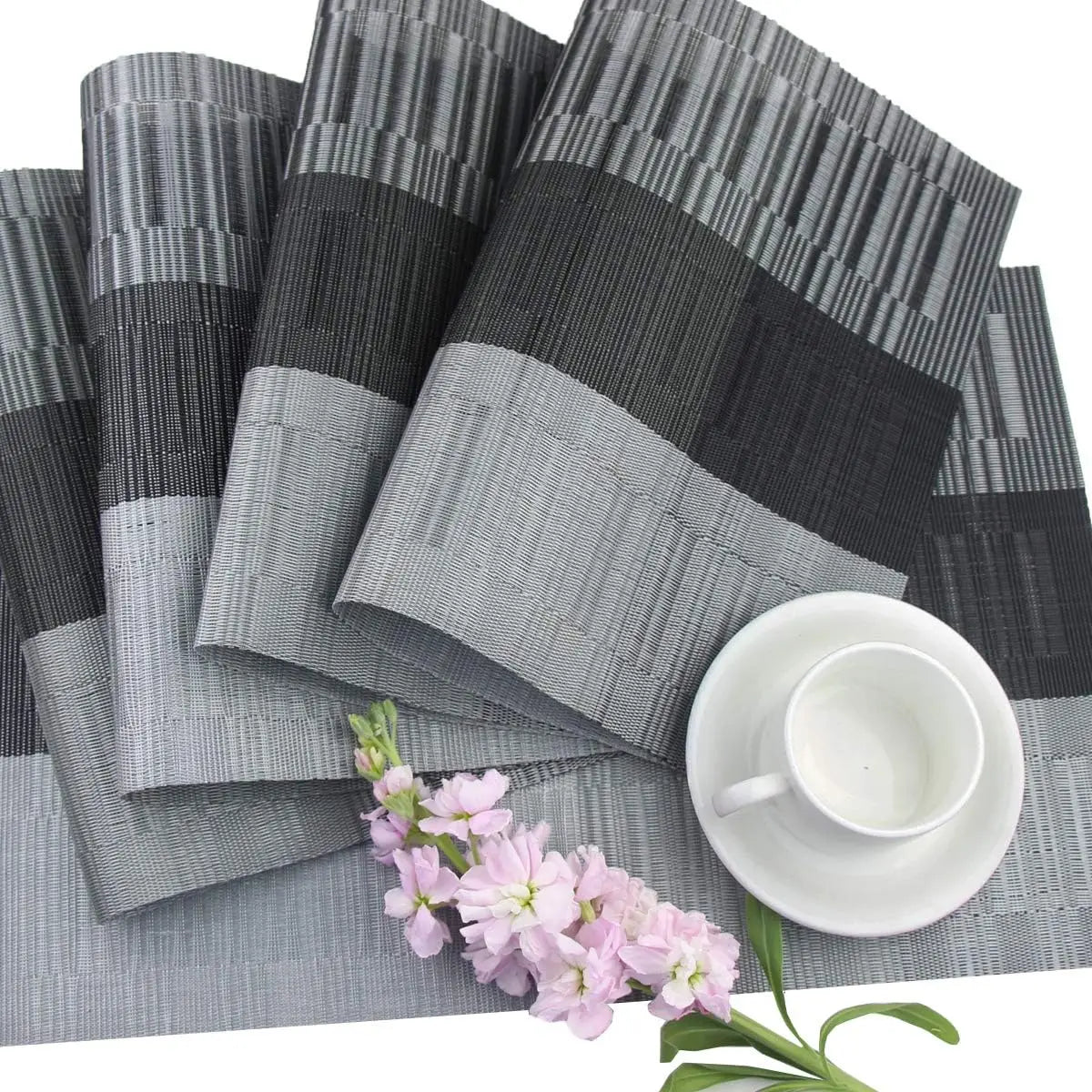 Geweven PVC Tafelsets met Hittebestendigheid - Set van 4 Wasbare Placemats