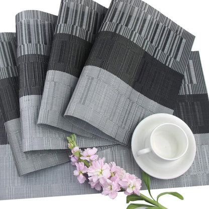Geweven PVC Tafelsets met Hittebestendigheid - Set van 4 Wasbare Placemats