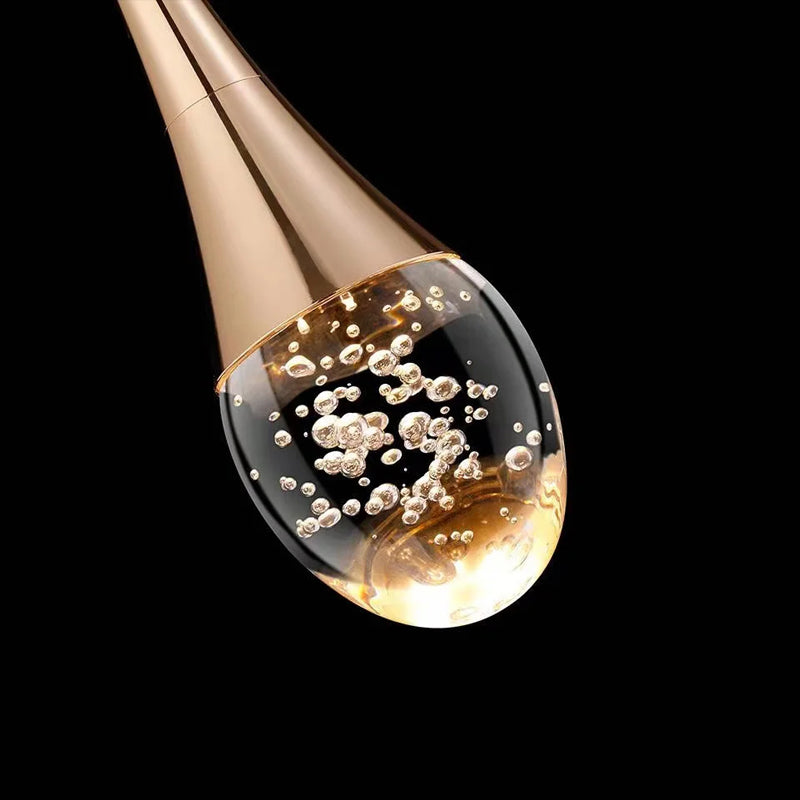 Druppelvormige glazen hanglamp met warmwit licht - 3000K