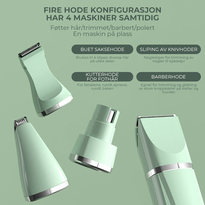 VachtTrim 4-in-1 Draadloze Huisdiertrimmer voor Honden en Katten