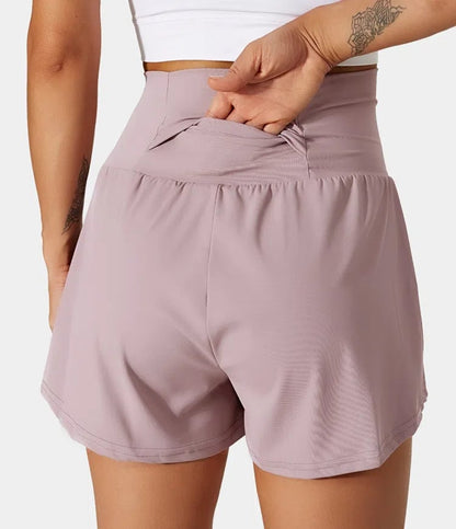 Dames Sportshort met Hoge Taille en Binnenbroek – De Beweegvrije Active Fit