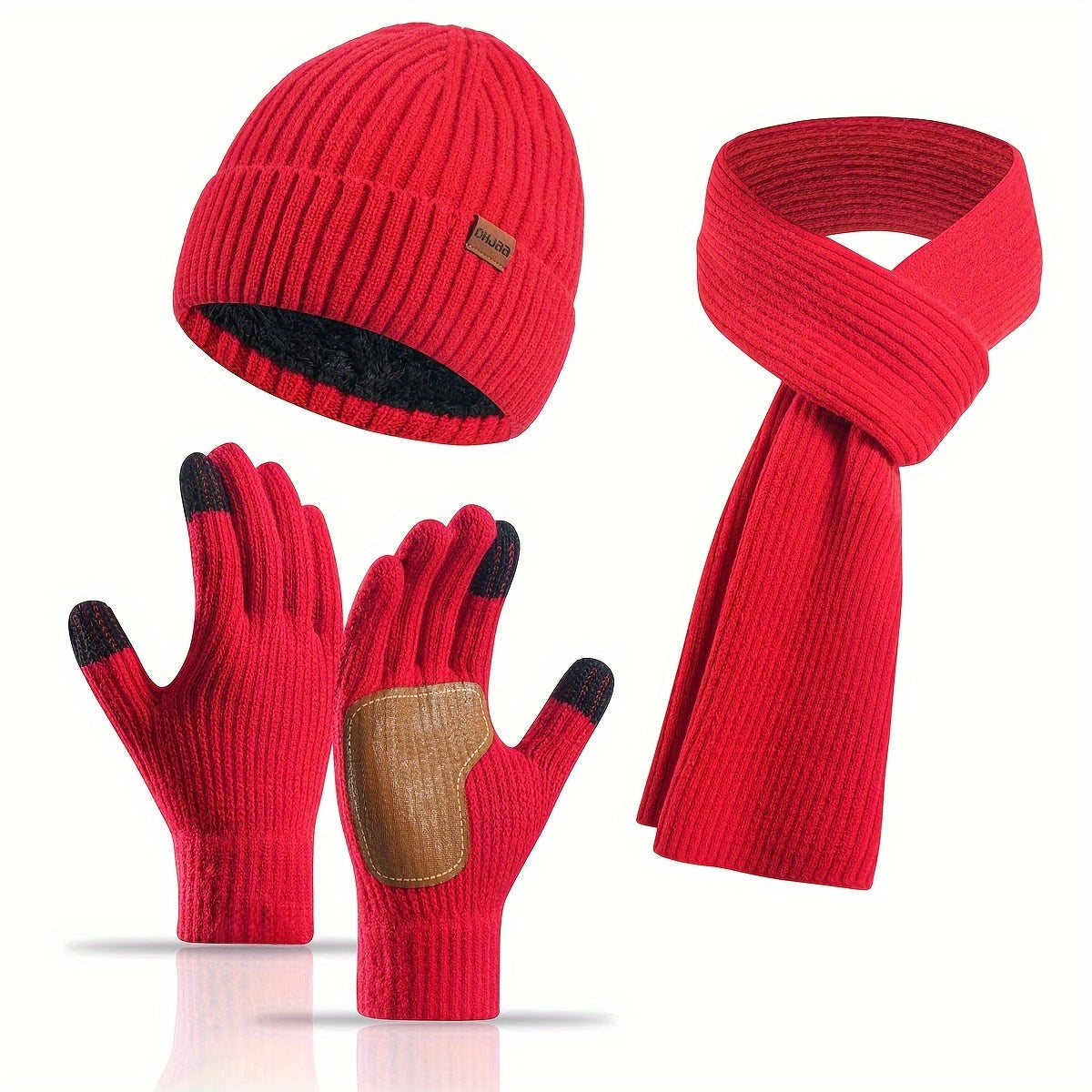 Wintercomfort Set – Gebreide Muts, Sjaal en Handschoenen voor Unisex