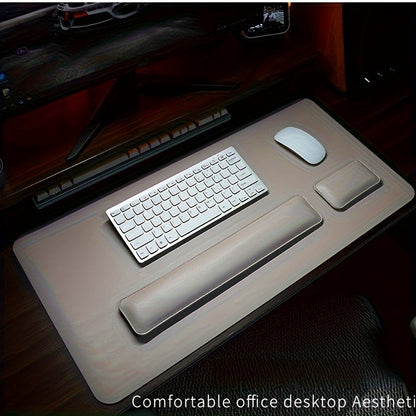 Driedelige Bureauset van PU-Leer – Met Onderlegger en Polssteunen