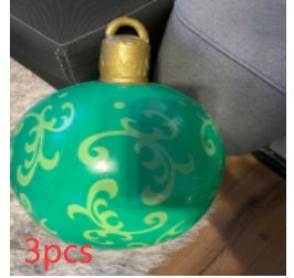 Feestelijke Opblaasbare Buitenbal 60 cm – Weerbestendige PVC Kerstdecoratie