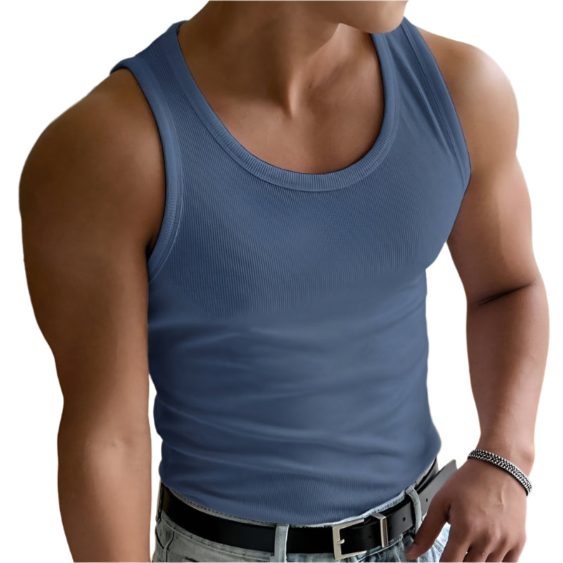 Monde Heren Tanktop – Ademend Polyester – Skinny Fit – Zomer Casual