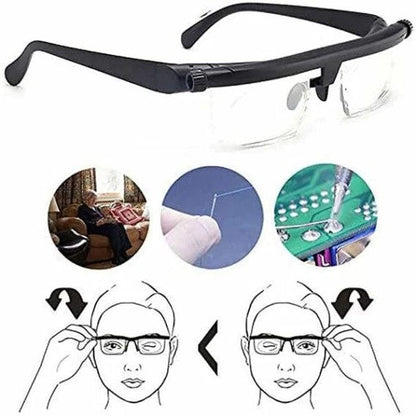 Verstelbare leesbrille met continue focus voor dichtbij en veraf