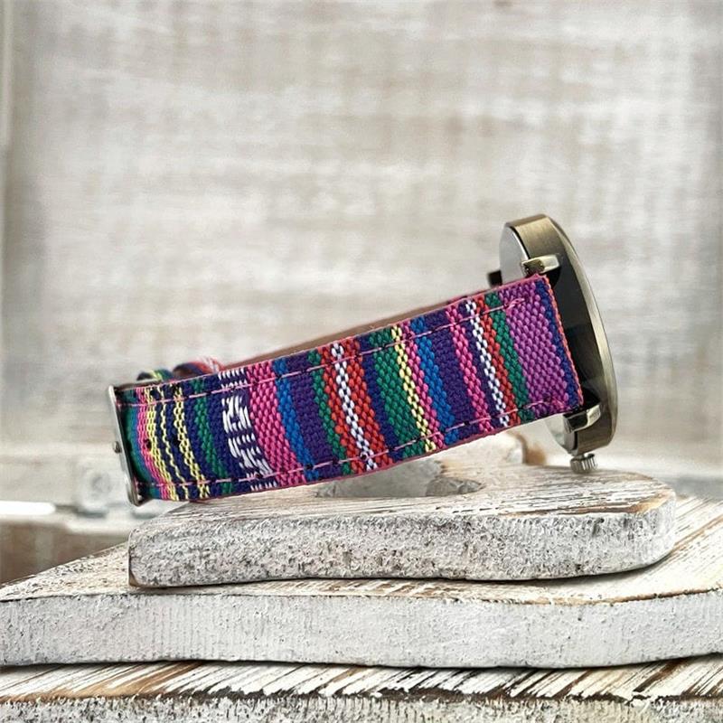 Vintage Regenboog Dameshorloge met Gevlochten Band - Elegant Accessoire