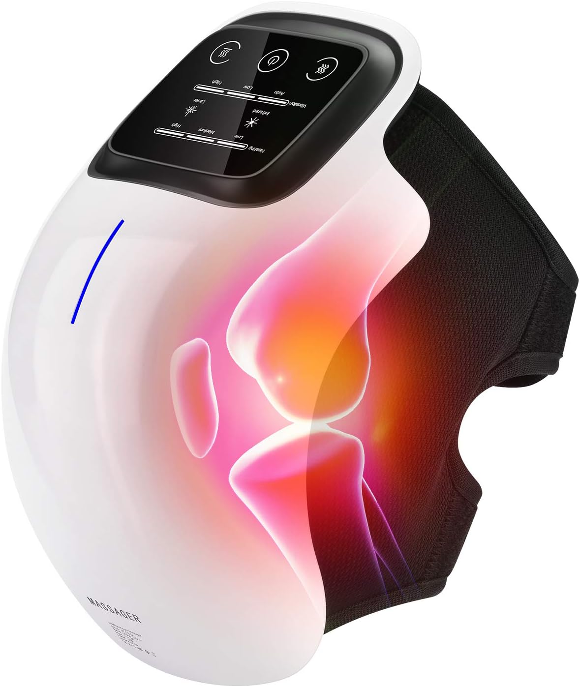 WarmFit Knie Massager met Infrarood en Trilling – Draadloos en Oplaadbaar