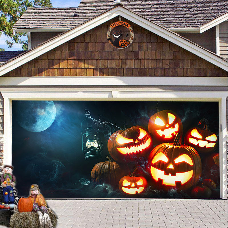 Halloween Garagedeur Decoratie Banner - Griezelige Sfeer in Minuten