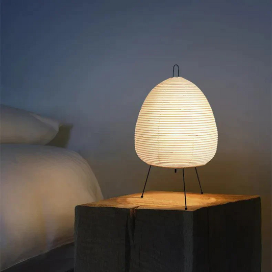ZenLicht Japanse Vloerlamp – Minimalistische Staanlamp van Rijstpapier en Bamboe
