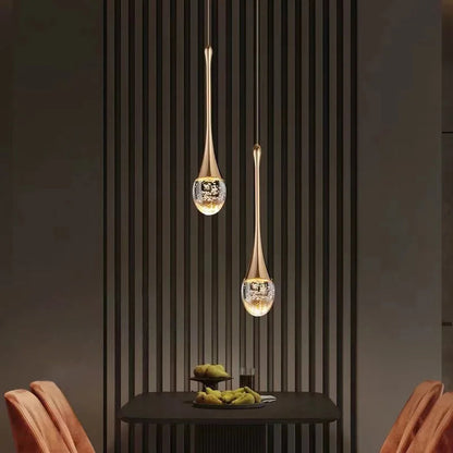 Druppelvormige glazen hanglamp met warmwit licht - 3000K