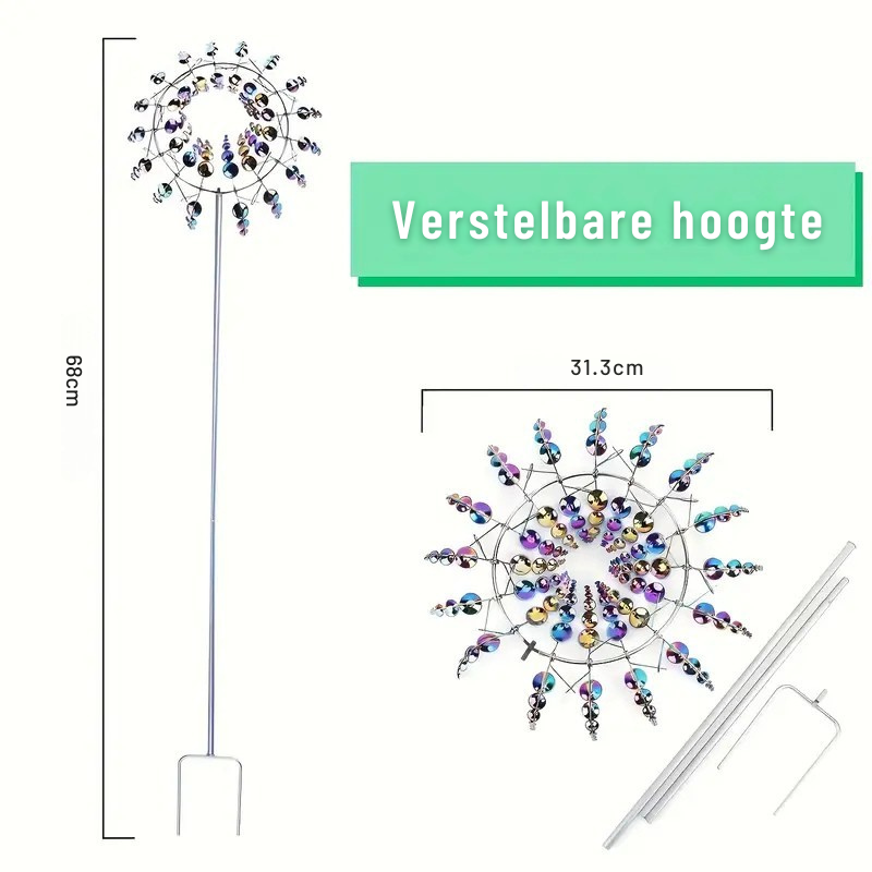 ZonneSchijn Windspinner – Weerbestendig Metalen Tuindecoratie Kunstwerk