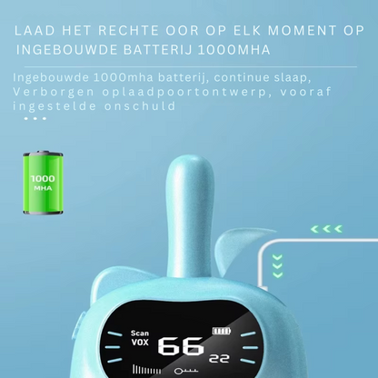 Praatmaat Kinder Walkie Talkies Duo met Oplaadbare Batterij en Groot Bereik