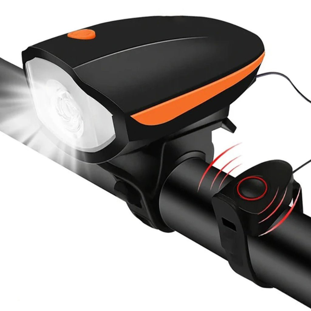 FietsLamp Hoorn Combo – 3-in-1 LED Koplamp met Geluid