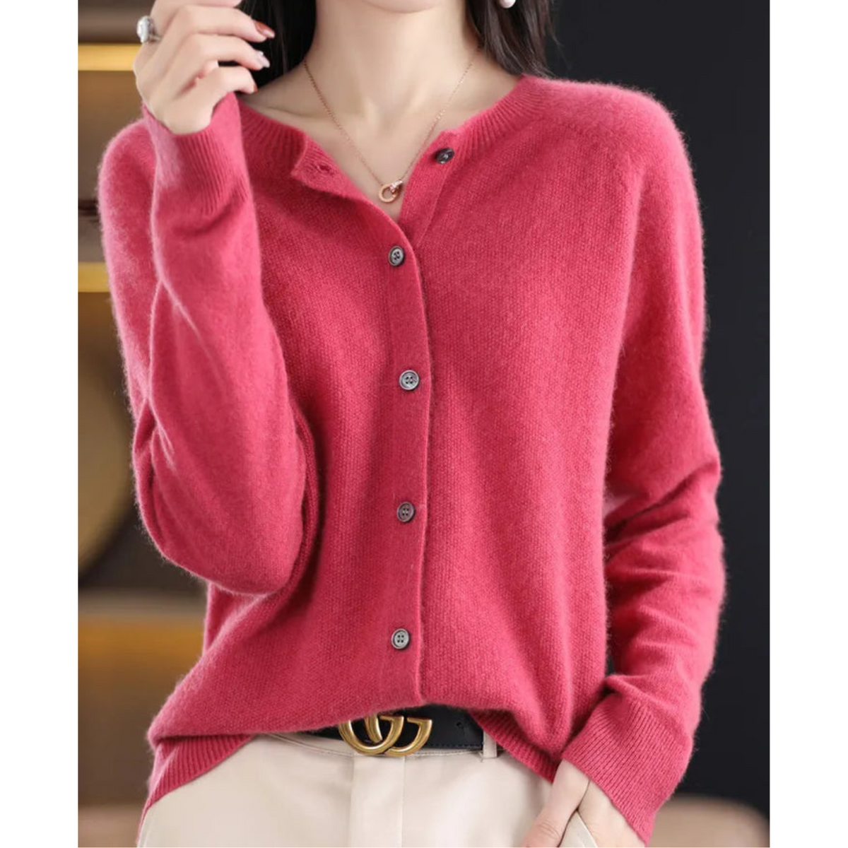 Luxe Merino Kasjmier Knooptrui - Zachte Comfort Trui